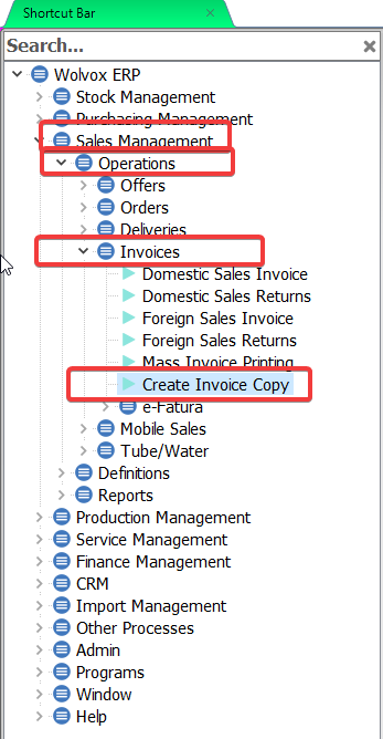 How to copy invoices between companies in Wolvox ERP program?